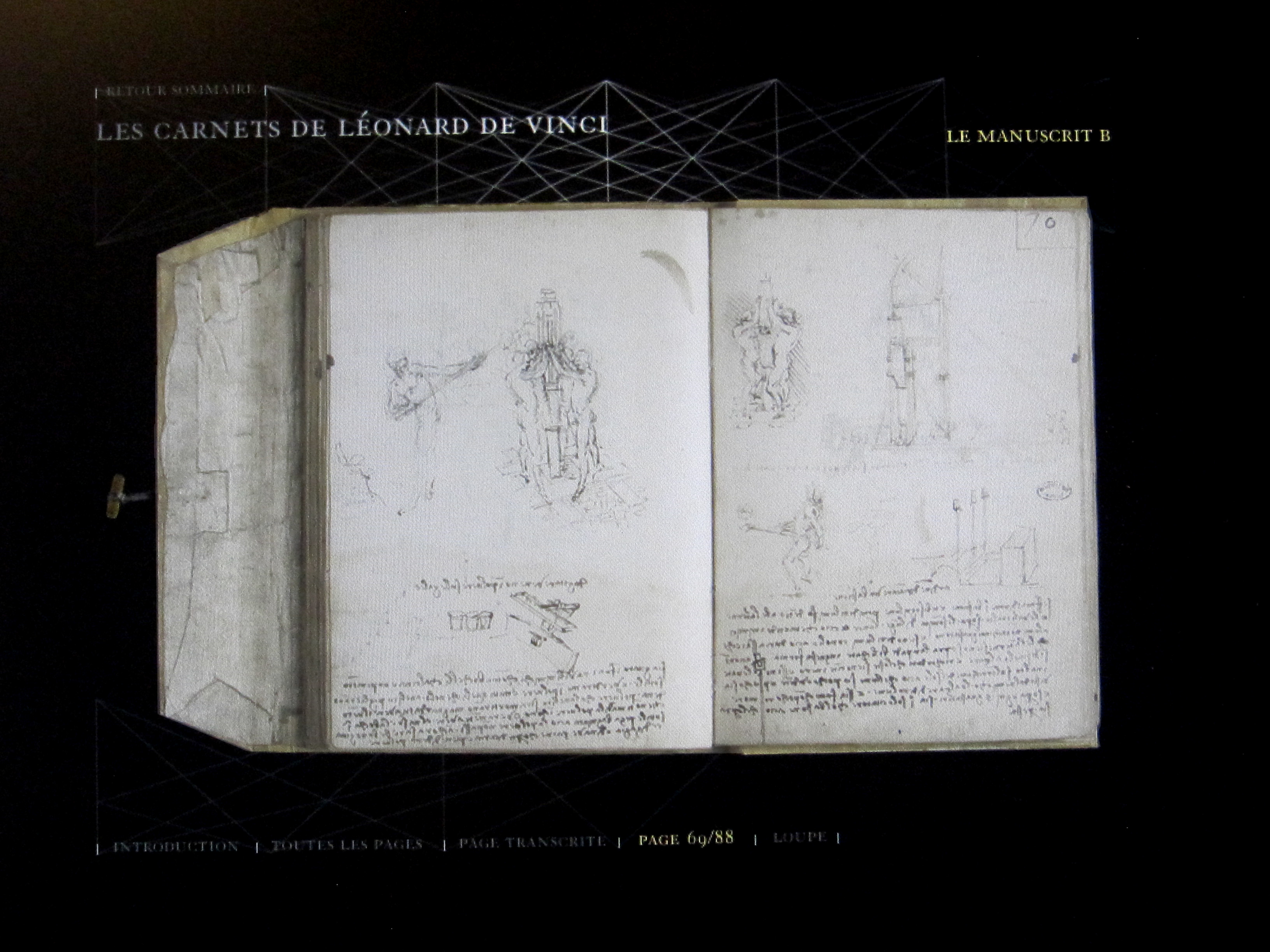 Aperçu du DVD intéractif Les carnets de Léonard de Vinci. © RMN-GP
